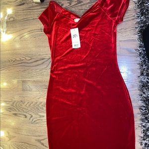 Red velvet dress